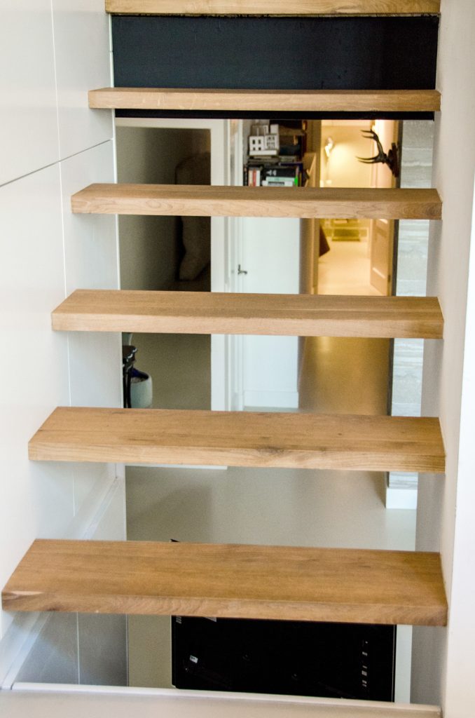 open trapbekleding hout